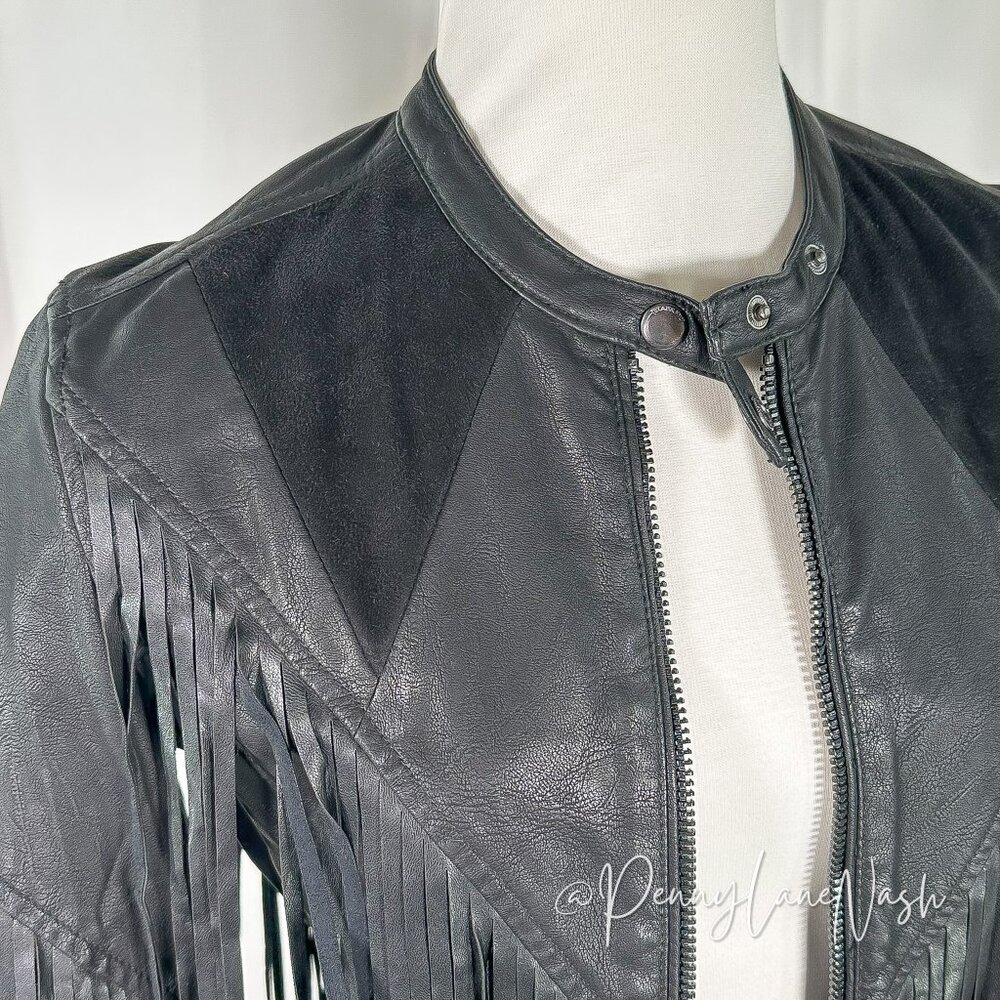 BlankNYC  Hashtag Abuser Finge Faux Leather Jacket - Picture 12 of 15